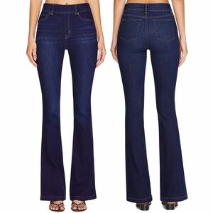 SPANX Sculpting Flare Jeans Pull On Smoothing Waistband Medium Midnight